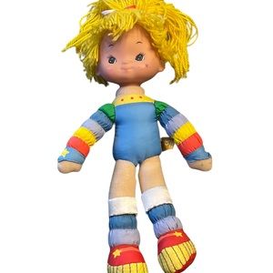VINTAGE RAINBOW BRITE DOLL STAR STRIPE YARN HAIR GIRL DOLL 12”